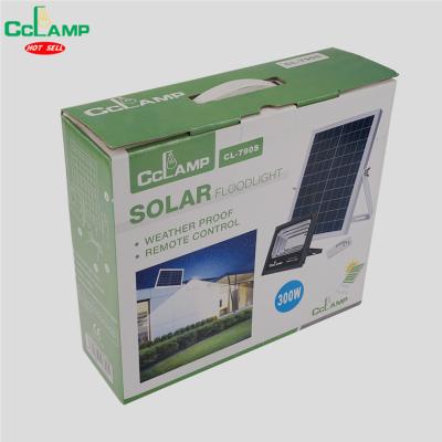 China Residential CCLAMP Solar Flood Lamps 300W CL-790 Remote Control High Power Backyard Light Wholesales IP65 Rain Proof Metal Solar Case Wholesales for sale