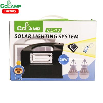 China CCLAMP Personal Solar Home Lighting All in One Kit Solar Panel and Built-in Torch and and Side Lights with Extra LED Bulbs for sale