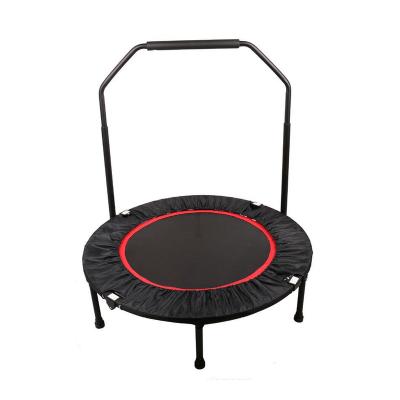 China Polypropylene Home Gym 4-Folding Mini Trampoline Trampoline With Adjustable Handle Fitness Trampoline With Springs for sale