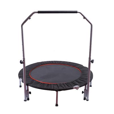 China Without Protective Net Trampoline Mini Trampoline Kids Fitness Trampoline With Adjustable Handle Bar for sale