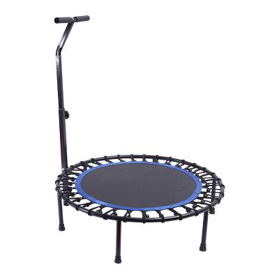 China Without Trampoline Net Protector Kids Gym Equipment Folding Mini Trampoline With Handle Adjustable Bar Adult Trampoline for sale