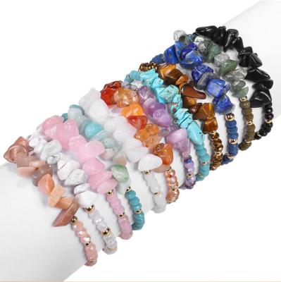 China BOHEMIA Wholesale Colored Irregular Natural Rice Gravel Bead Bracelet Women's Braided Rope Bracelet Bohemia Style for sale