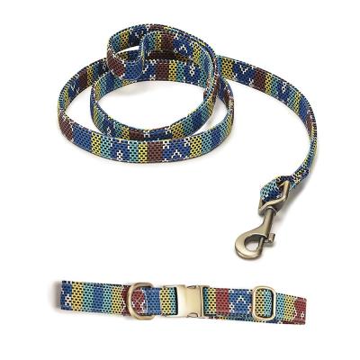 China Lights Dog Collar With Metal Quick Release Buckle Personalized Dog Collar And Lead Set Print Adjustable Pet Collar For Pets Dogs for sale