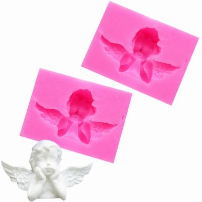 China 2 Pack Cake Decorating Mold 3D Beautiful Angel Shape Fondant Mold Chocolate Decorating Mold for DIY Polymer Clay 1 Homemade for sale