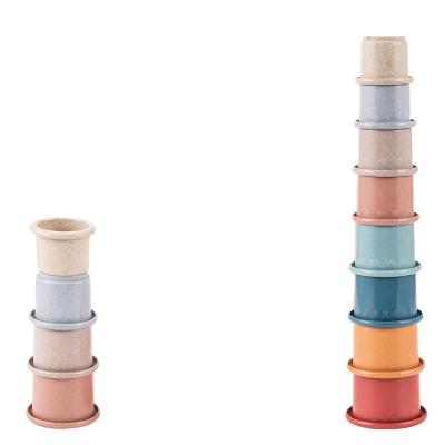 China New Colorful Stacking Stacking Toys Silicone Petal Flexible Stackable Cups Cup Tower Cups for sale