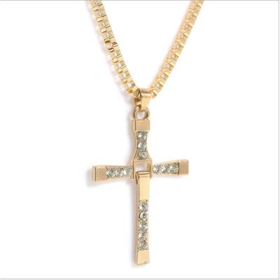 China 2021 New Simple Design Religious Women's Religious Jewelry Gold Plated Cross Chain Necklace for sale