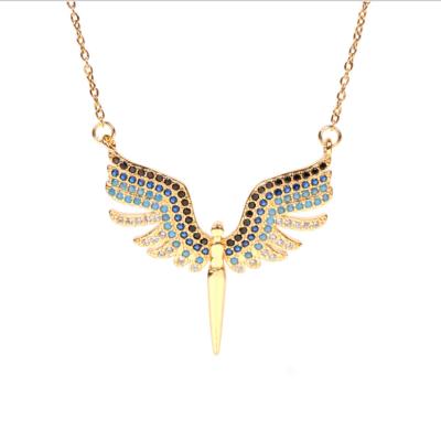 China FASHIONABLE New Product Design Angle Wings Pendant 925 Sterling Silver Choker Necklace Jewelry for Women Girls for sale