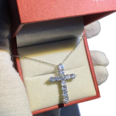 China FASHIONABLE Jewelry Shine Trendy Crucifix Shape 3A Zircon Necklaces For Women for sale