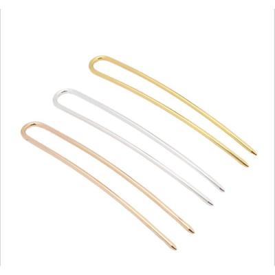 China Environmental Friendly Hot Selling Products Wholesale Custom Color Single Metal U Shaped Hairpin For Ladies for sale