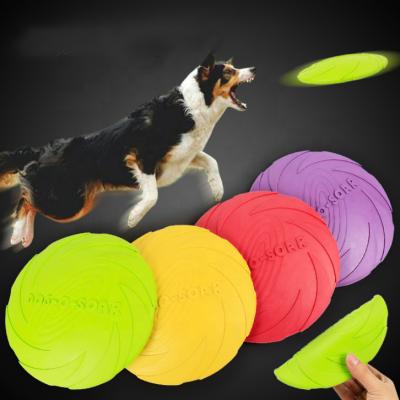 China Sustainable Soft Colorful Natural Rubber Dog Flying Discs Throwing Discs Pets Interactive Toys for sale