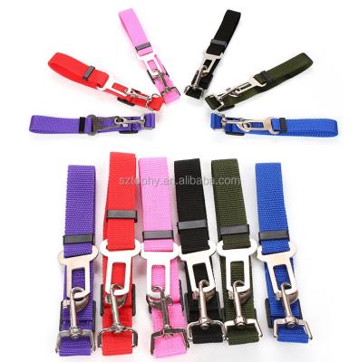 China Custom Adjustable Dog Car Seat Belt Harness Seat Belt Advance Leash For Small Medium Dogs Travel Clip Pet Supplies for sale