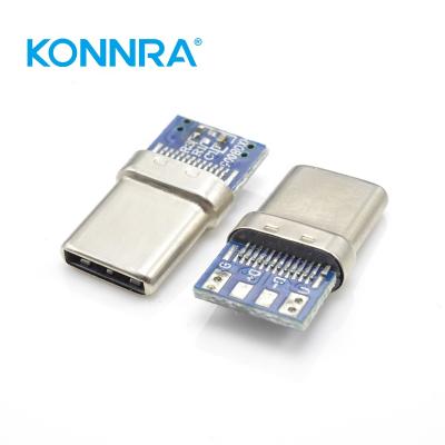 China PCB/Cable Konnra U04P003111A USB C Type Male IDC Stretching Shell PCB Panel Connectors for sale