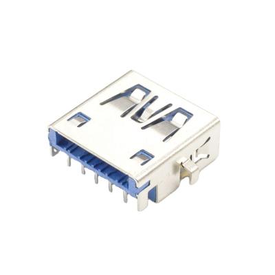 China audio & Video USB3.0 Type One Socket AF 9P 90 Degree Electronic Connectors for sale