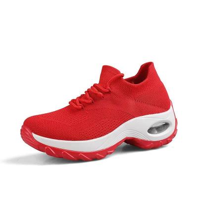 China Wholesale Women's Sneakers Running Shoes Lightweight Outdoor Running Sports Shoes Sweat-absorbent Air Cushion Lace for sale