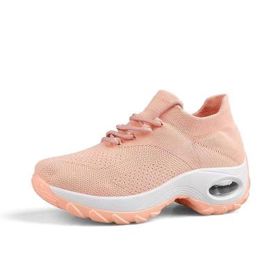 China New Arrival Sneakers Shock-absorbent Sweat-absorbent Women Running Shoes Comfortable Athletic Shoes Air Cushion Lace Up for sale