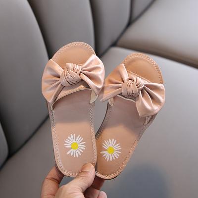 China Hot Selling Cute Waterproof Baby Bow Knot Fashion Daisy Kids Slippers Baby Girl Pink Sandals Shoes For Girls for sale