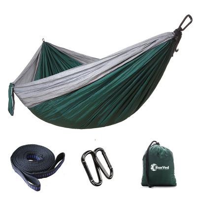 China Outdoor Furniture Light Weight 2 Seater Hammock Outdoor Rise Portable Nylon Swing for sale