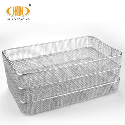 China Anping Factory Hot Selling Smooth Surface Stainless Steel Wire Mesh Medical Instrument Disinfection Welded Cleaning Baskets for sale