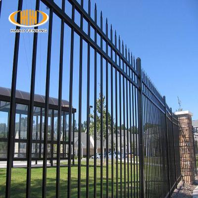 China Black Coated Steel Fence Easily Assembled Ornamental Classic Steel Fence Panel for sale