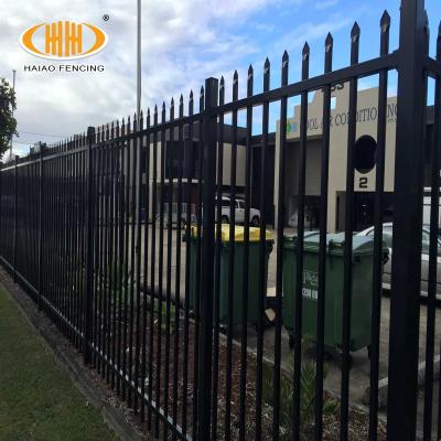 China Residential Black Coated Steel Fence Panel Metal Fence Easily Assembled Ornamental Classic Steel Fence Panels for sale