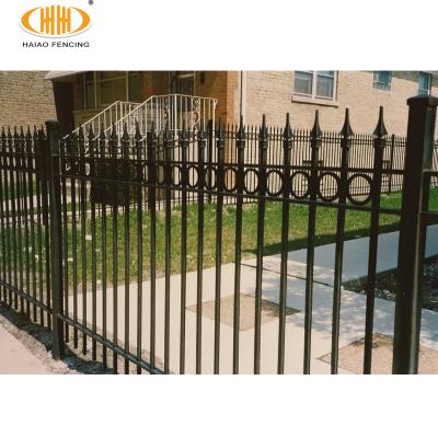 China Easily Assembled Custom Design Powder Coated Steel Wrought Iron Fence Panel Photo Fences For Sale for sale