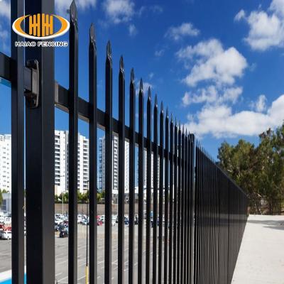 China Factory Direct Easily Assembled 6 Ft & 8 Ft Black Coated Pressed Spear Top Security Steel Fence for sale