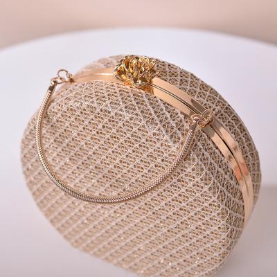 China Fashion\Comfortable\Durable Ladies Multi-colors Flower Round Shape Button Lock Evening Clutch Bag for sale