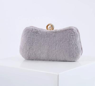 China Handmade Fluffy/Multi-Color Glitter Cross-Body Shoulder Faux Fur Evening Clutch Bag for sale