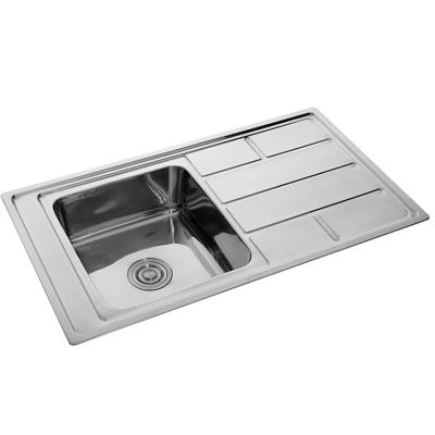 China Modern Popular Design Stainless Steel Commercial Rectangular Single Kitchen Sink for sale