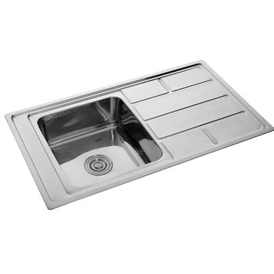 China Modern Rectangular Commercial Kitchen Sink Single Stainless Bowl 880*500*200 for sale