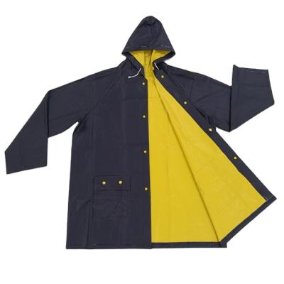 China Single Person Raincoats 100% Waterproof Mens PVC Adult Plastic Yellow Raincoats for sale