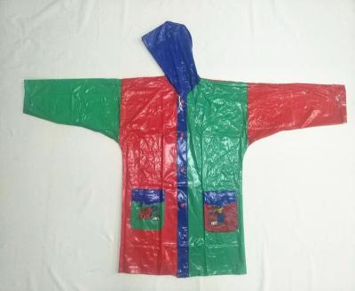 China 0.13mm PVC Kids Waterproof Multicolor Raincoat / Poncho for sale