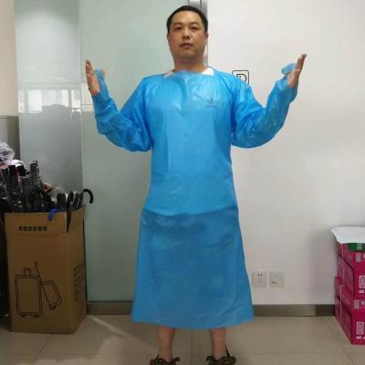 China Household Cleaning Waterproof Apron , Cheap Blue Plastic PE Apron for sale