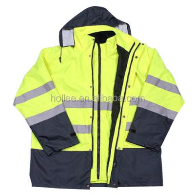 China OEM Safety Workable Jacket Hi Strength Cheap Safety Waterproof Jacket With Tape Reflective Rain Wear Safety Jacket for sale