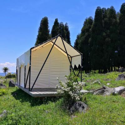 China Camouflage / field play glamping luxury OEM safari tents outdoor glamping en suite hotel camping tent for sale