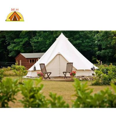 China Diamond Ground Nail Hexagonal 4M/5M/6M Family Heavy Duty Glamping Durable Luxury Canvas Bell Tent With Fire Rust For Sale for sale