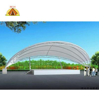 China UV Resistant PVDF,PTFE Architectural Steel Non-rust Membrane Structure Roof Tent Canopy Tensile Tent For Stage for sale