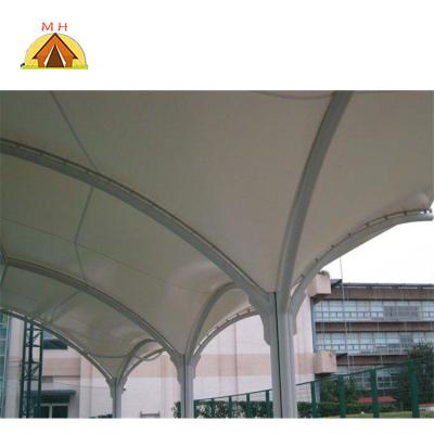 China Large pvdf uv resistant pvc coated series tensile membrane fabric structure shade structure outdoor parking lot for sale