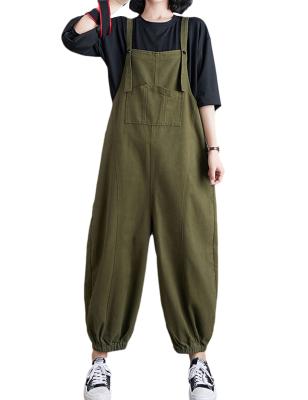 China Breathable Custom Women's Overalls Casual Bib Pocketed Pants Breathable for sale