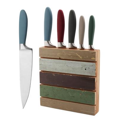 China Disposable Classic Kitchen Knife Set With Wooden Block Stainless Steel Cutlery German Knives for sale