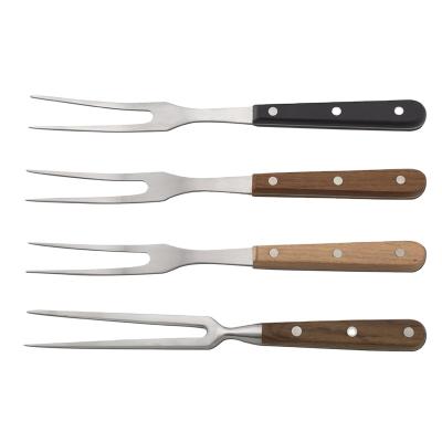 China Hot Selling Disposable Stainless Steel Barbecue Fork With Wooden Handle for sale