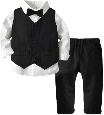 China Formal Custom Kids 3-Piece Vest Suits Set Long Sleeve Shirts And Pants Outfits Set for sale