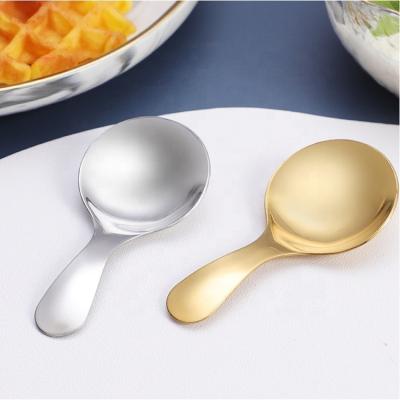 China Sustainable 304 Spoon Metal Kids Spoon Short Handle Spoon Stainless Steel Flatware for sale