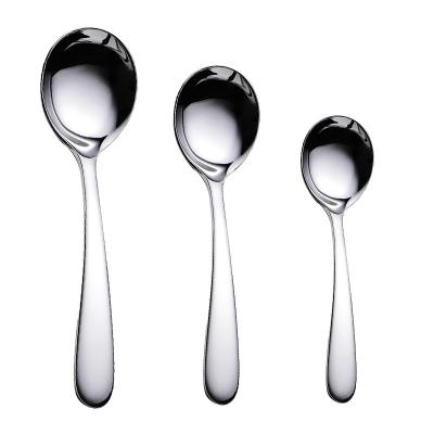 China Sustainable mirror polished 304 stainless steel cutlery deepened around bottom stainless steel spoon for sale