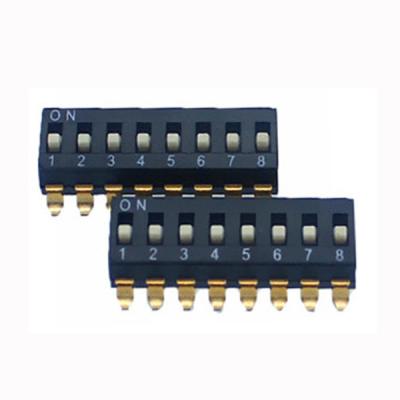 China 2.54mm 16 Pin IC SMD 8 Position Micro DIP Switch Raised DM08 8 Position DIP Switch for sale