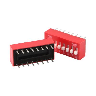 China 8 Position 8 Pin Slide Type Dip Switch DS08 8 Pin Dip Switch for sale