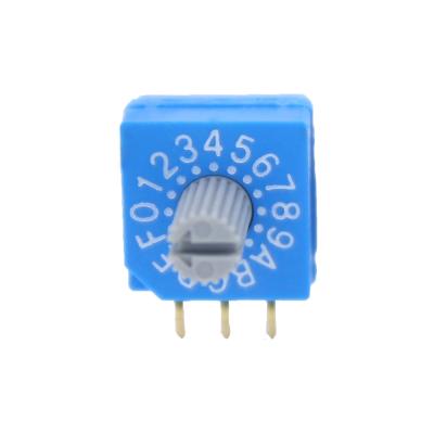 China 5.08mm Pitch Terminal 16 Position BCD Code Right Angle Rotary DIP Switch RR Series Rotary DIP Switch for sale