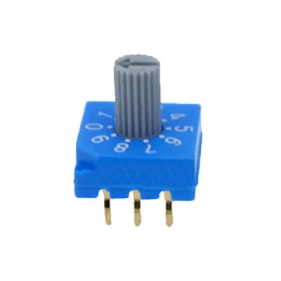 China Through-hole Terminal 3+3 Terminals 10 Position BCD Code Rotary DIP Switch RS Series Rotary DIP Switch for sale