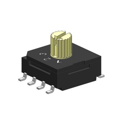 China Flatbed 3 Ways SMD Type Rotary Switch 4 Position Selector for sale