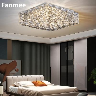 China New Modern Eco-friendly Ceiling Chandelier For Bedroom Design Living Room Creative Crystal Lamp Luxury Square Led Cristal Lighting Fixture for sale